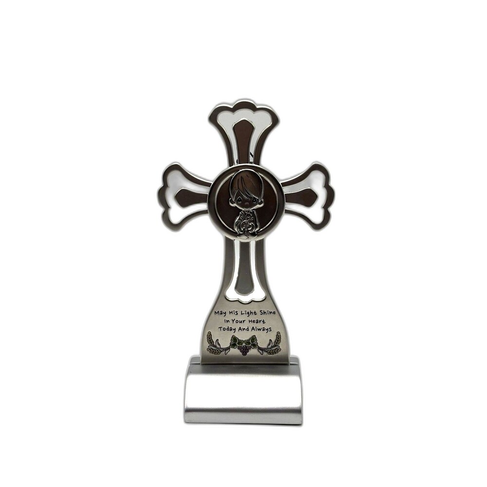 Communion Cross-Boy "May His Light Shine In Your Heart Today And Always "
